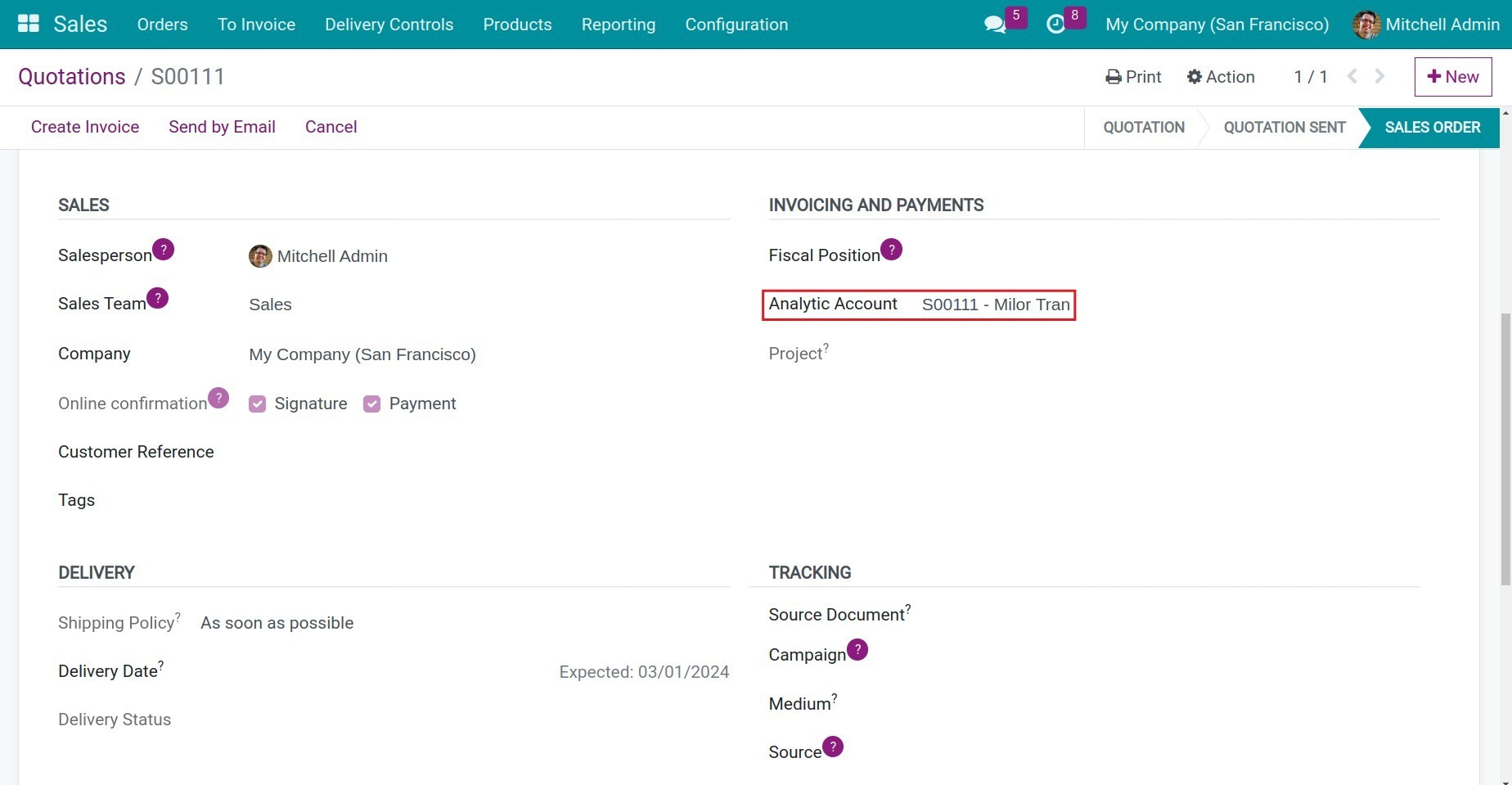 How to create an order in Viindoo.