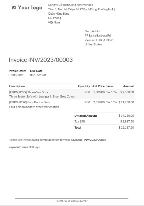 Striped report layout sample