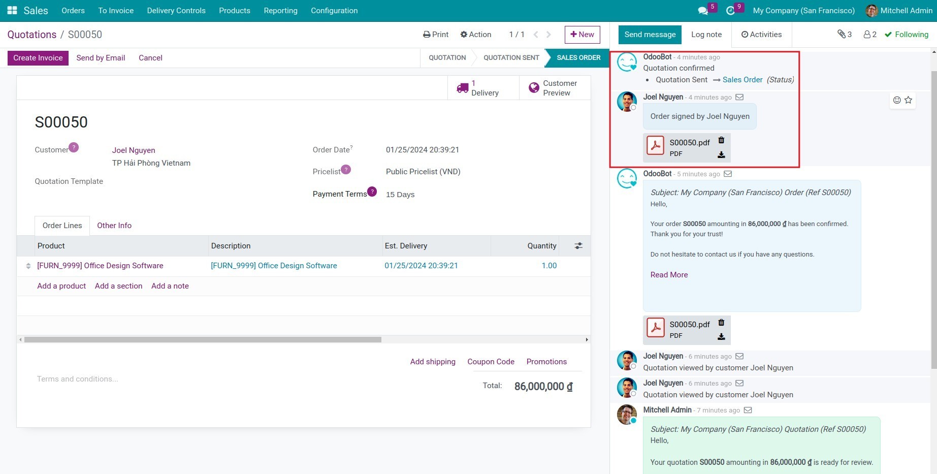 Online signature history in Viindoo