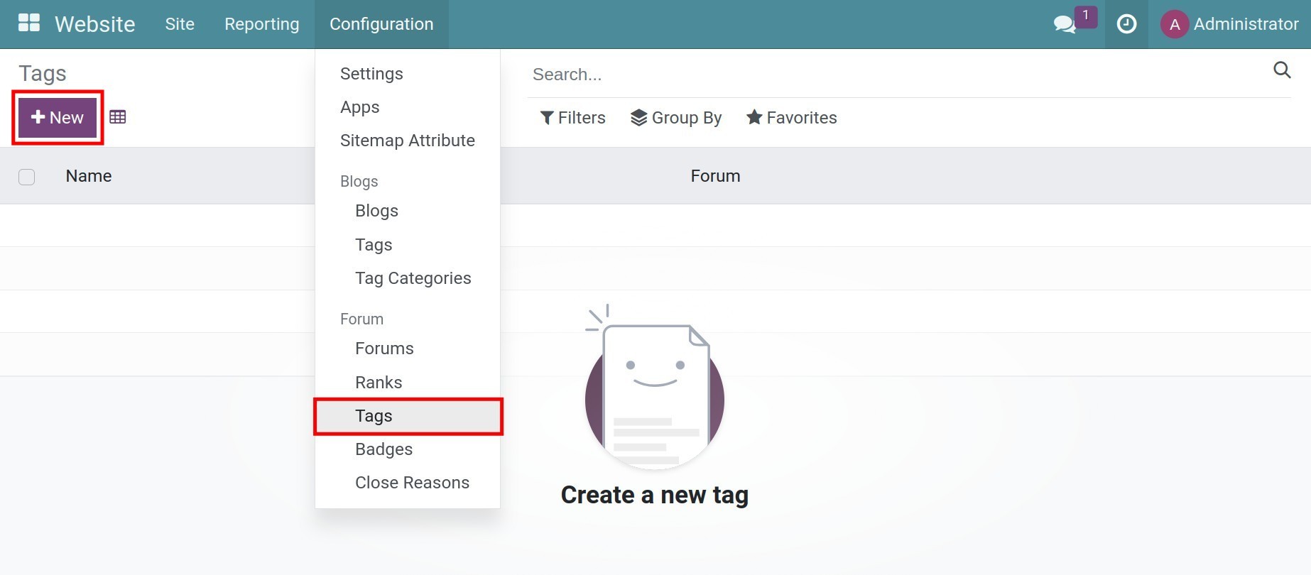 Forum’s tags