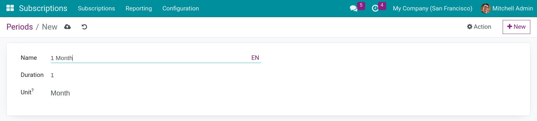 Set the sale recurrence