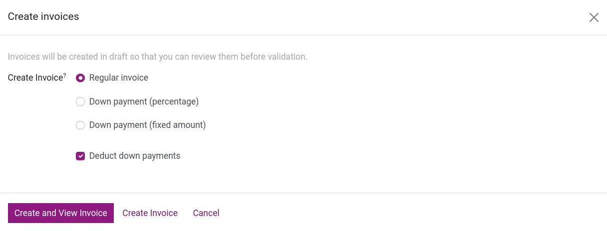 Create invoice second time - Viindoo