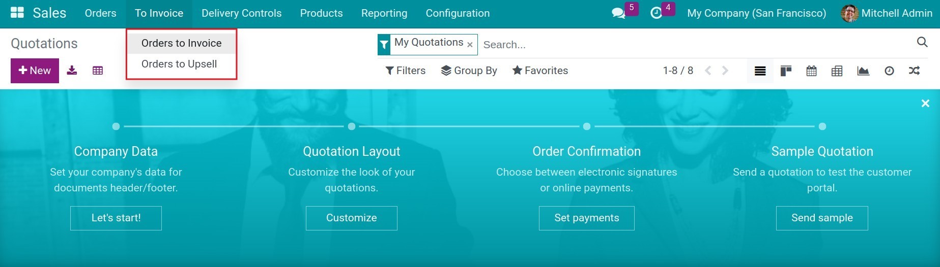 Orders in invoices in Sales app - Viindoo