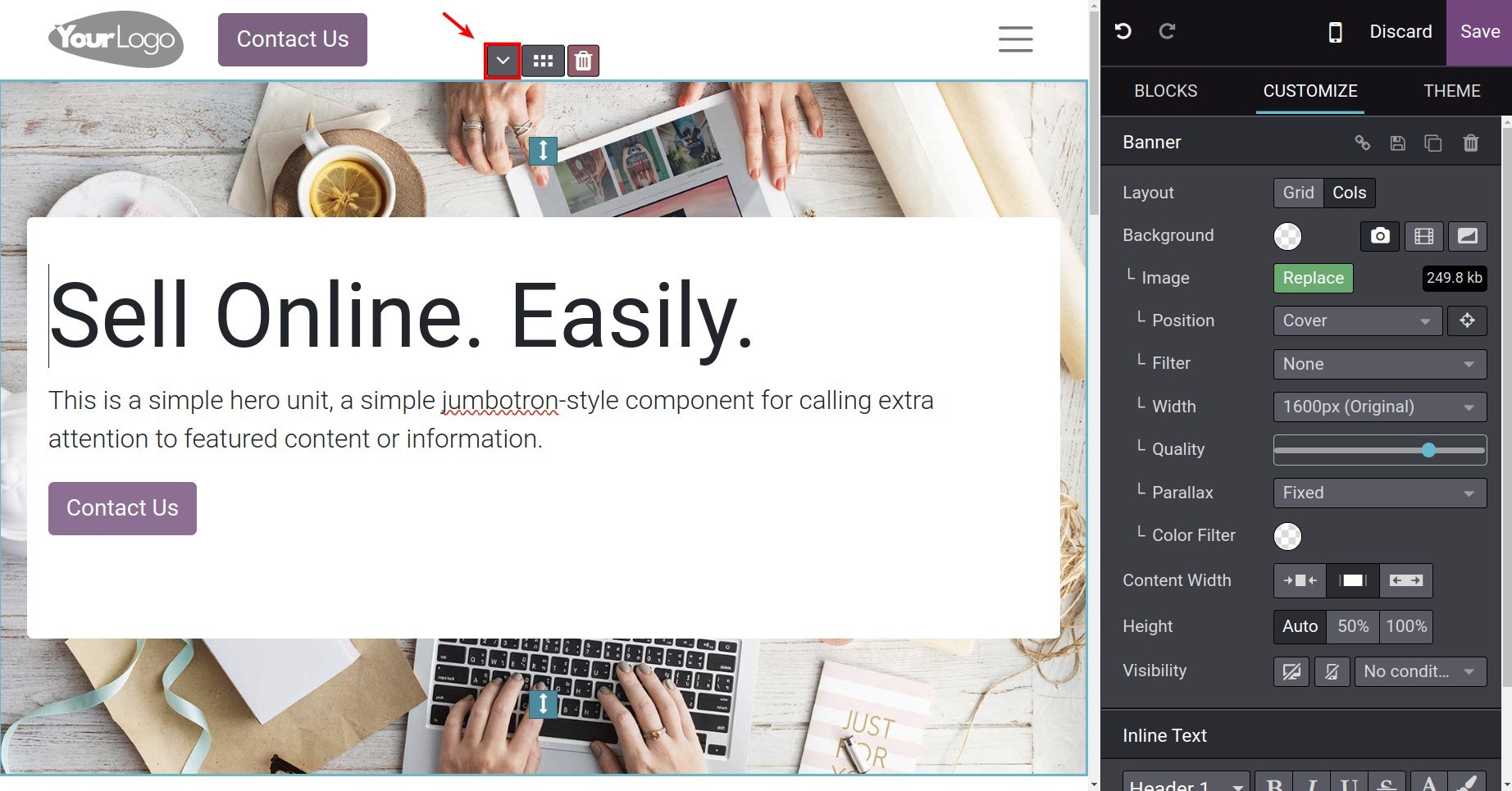 Move blocks in the arrow buttons' direction