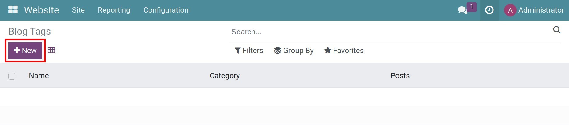 create tags in Viindoo