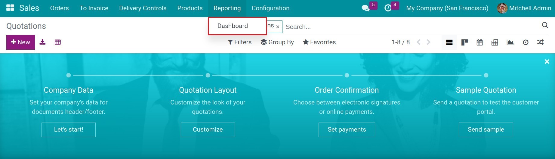 Reporting in Sales app - Viindoo