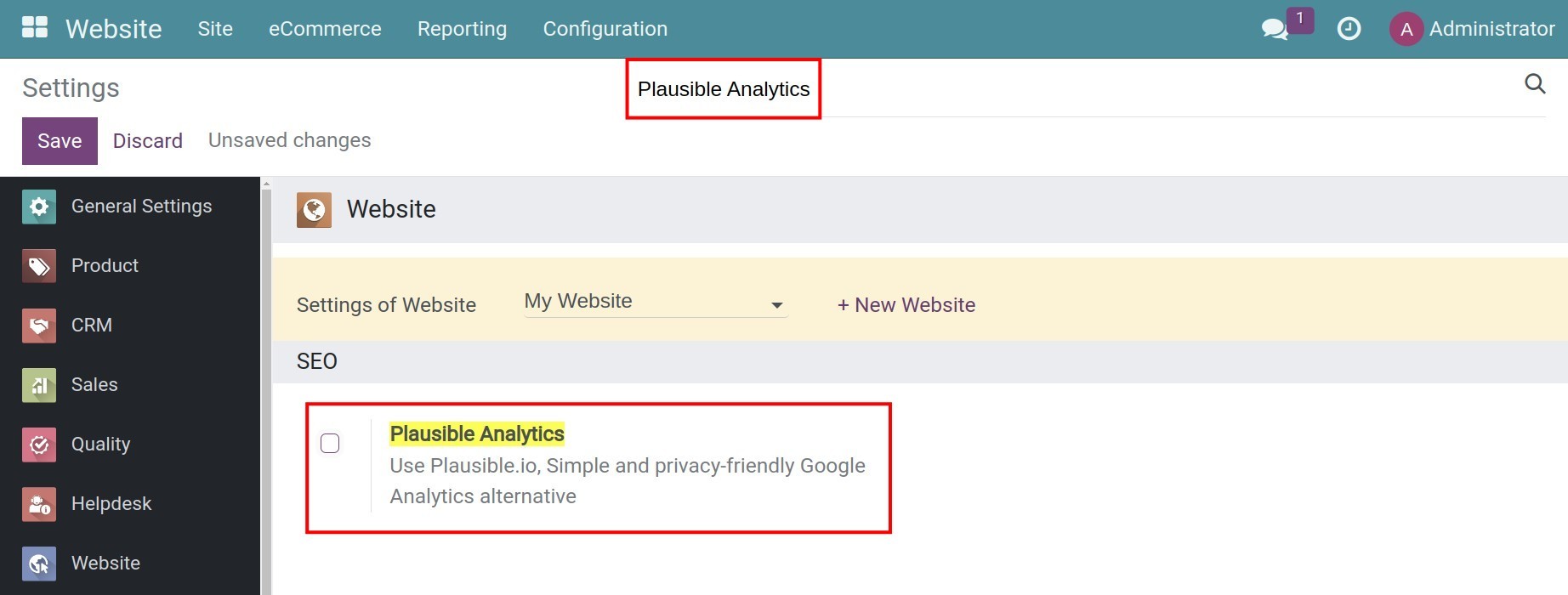Search for the feature