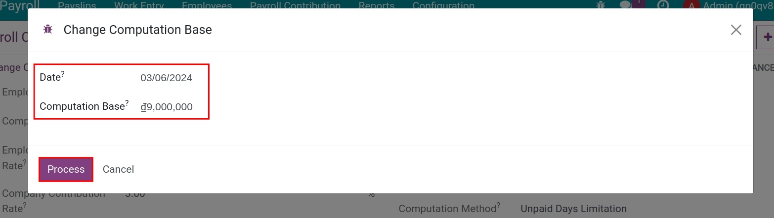 Modify the computation base for the record