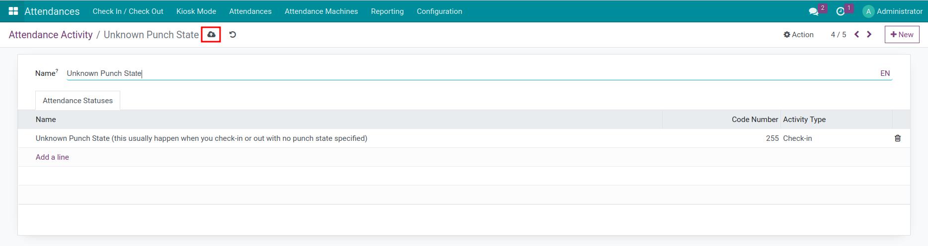 Save attendance activity after setting up