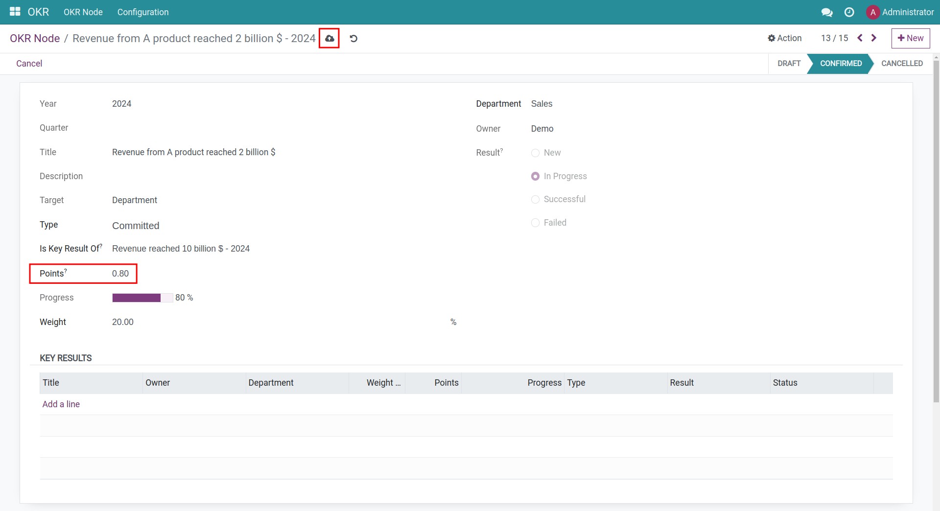 Update score to each OKR node