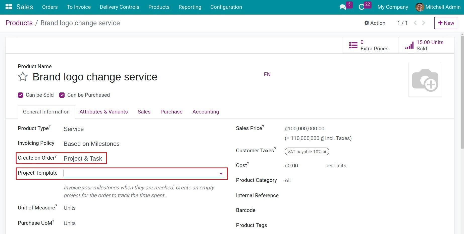 Select project template
