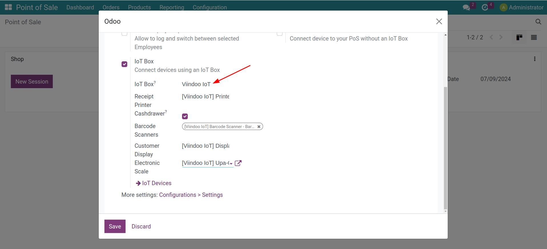 Choose the devices to be used