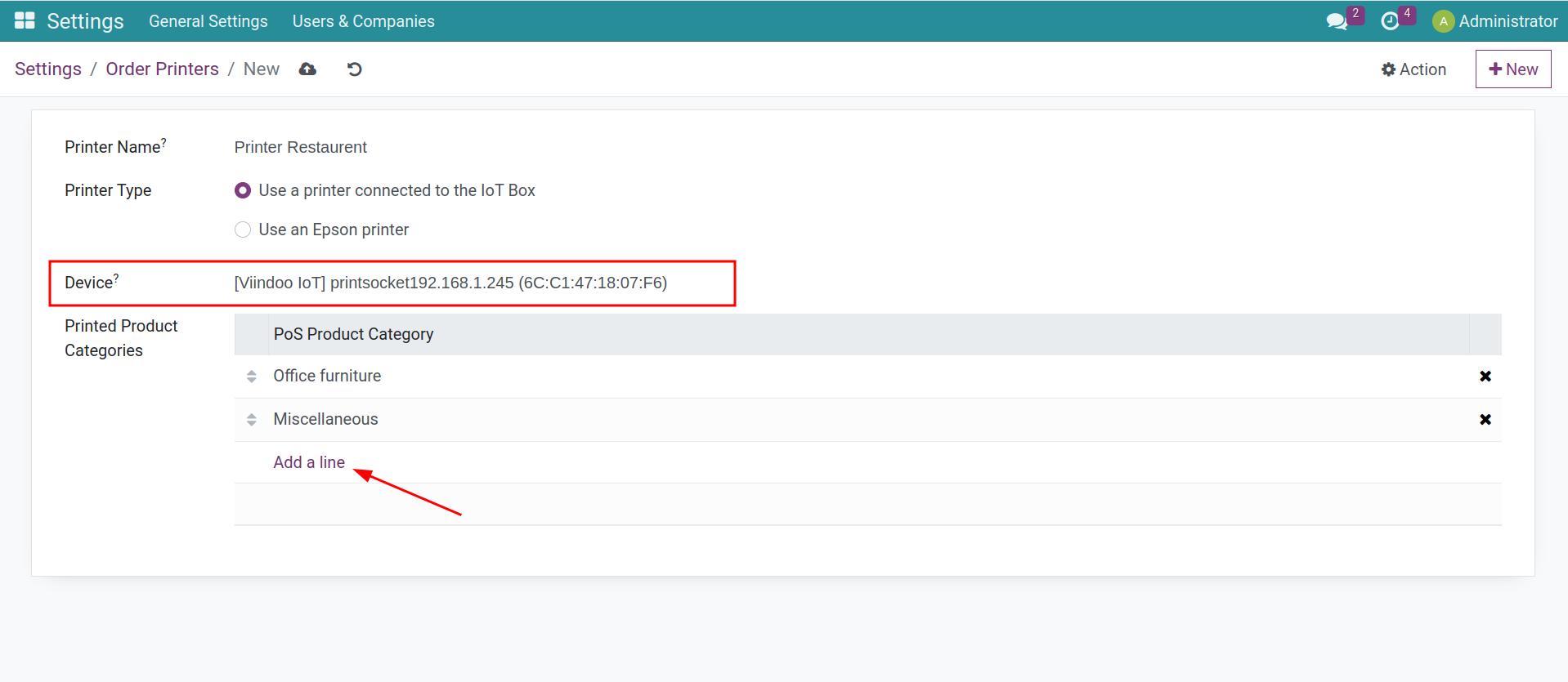 Select printing through IoT