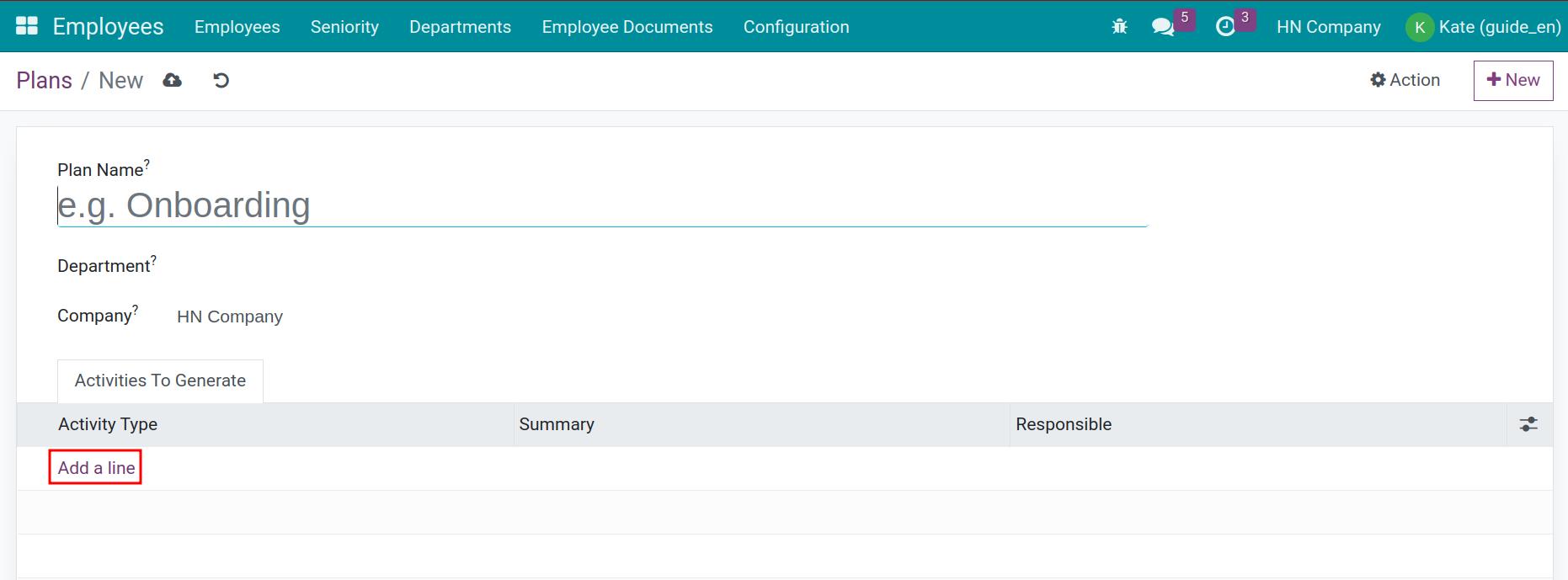 Select 1 planning type Employee Planning configuration Viindoo