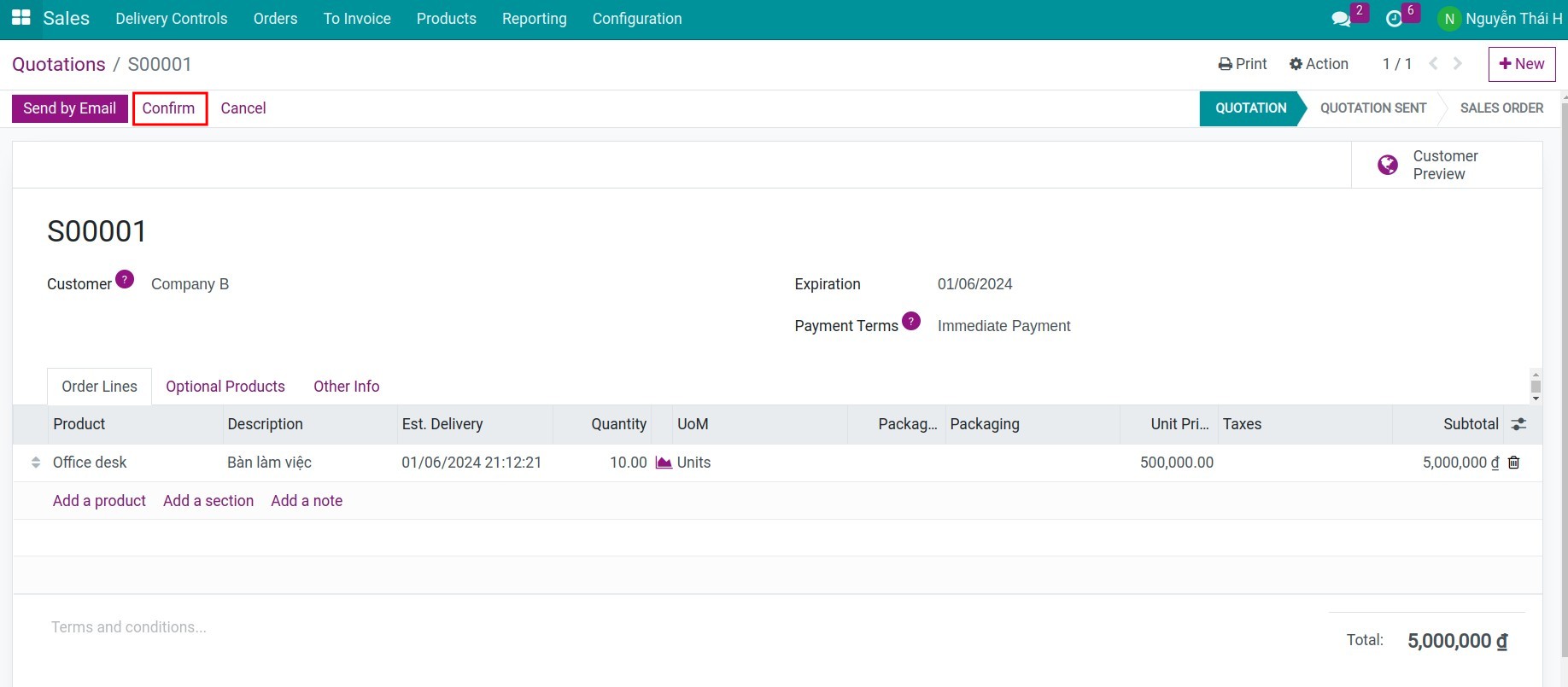 Quotation MTO Rule Route Inventory Viindoo
