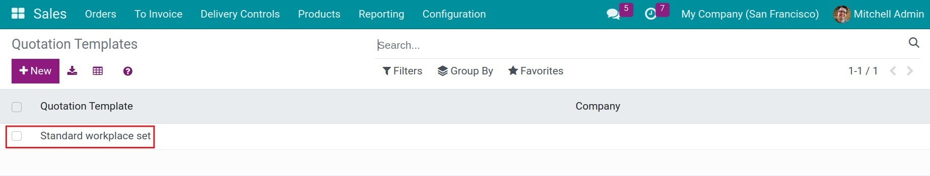 Select any quotation in Viindoo
