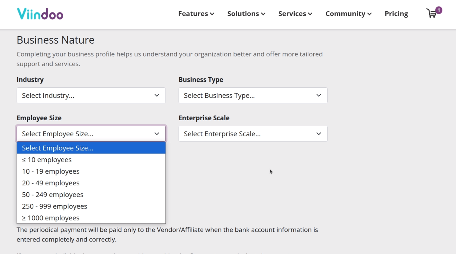 Employee Size - Viindoo Portal