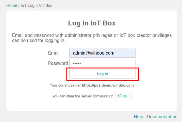 Login Information Input Screen