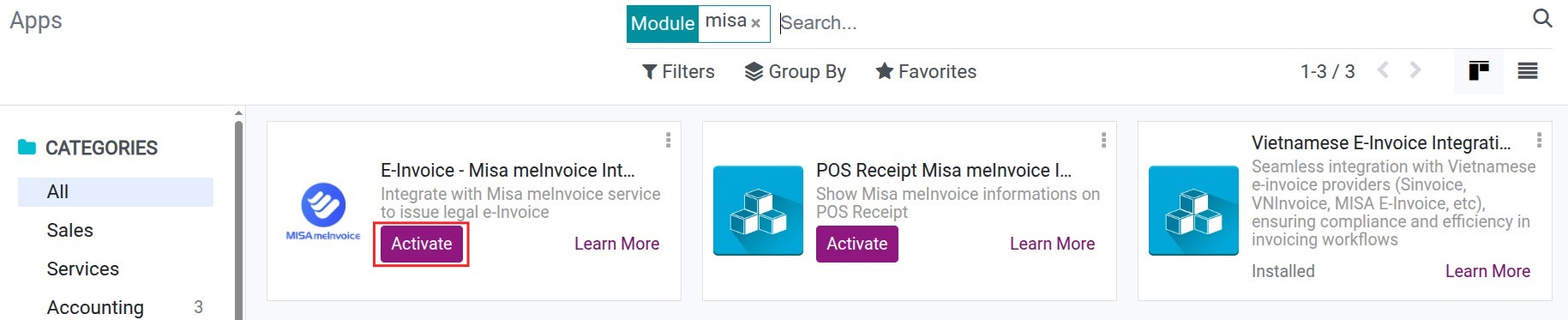 MeInvoice module