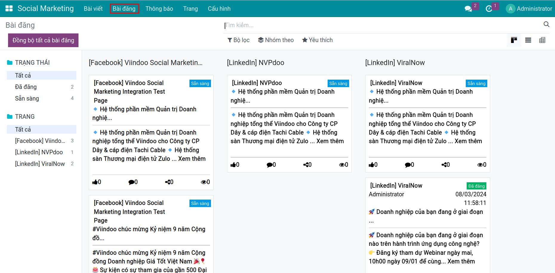 Danh sách bài đăng