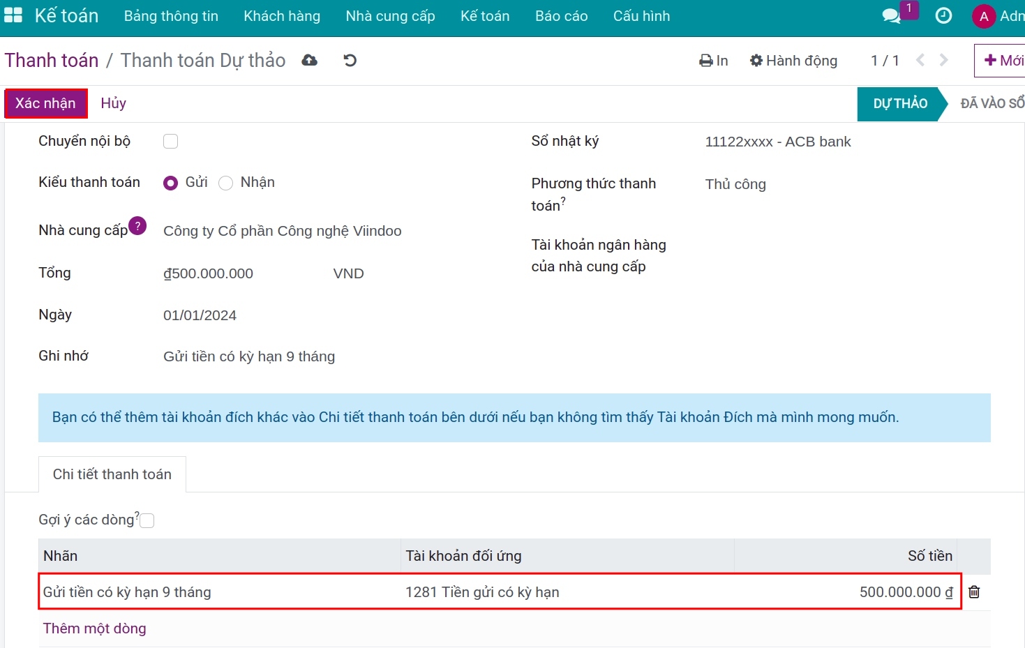 Gửi tiền có kỳ hạn