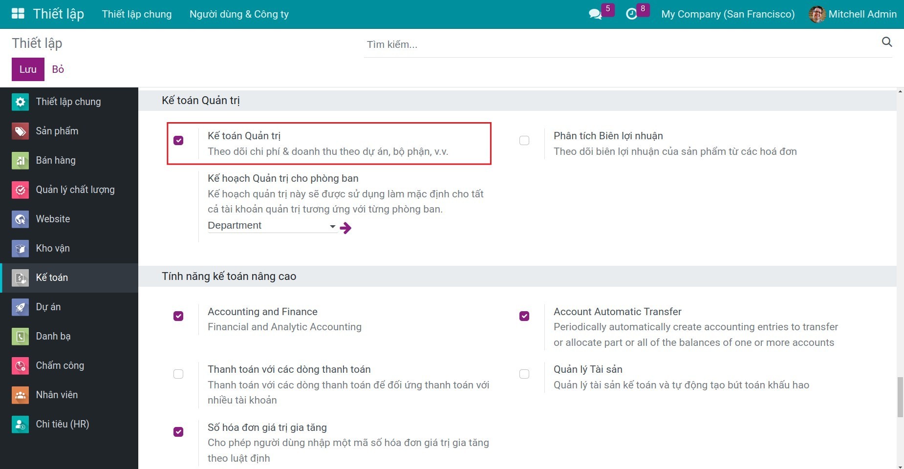 Kích hoạt thẻ tài khoản quản trị trên Viindoo.