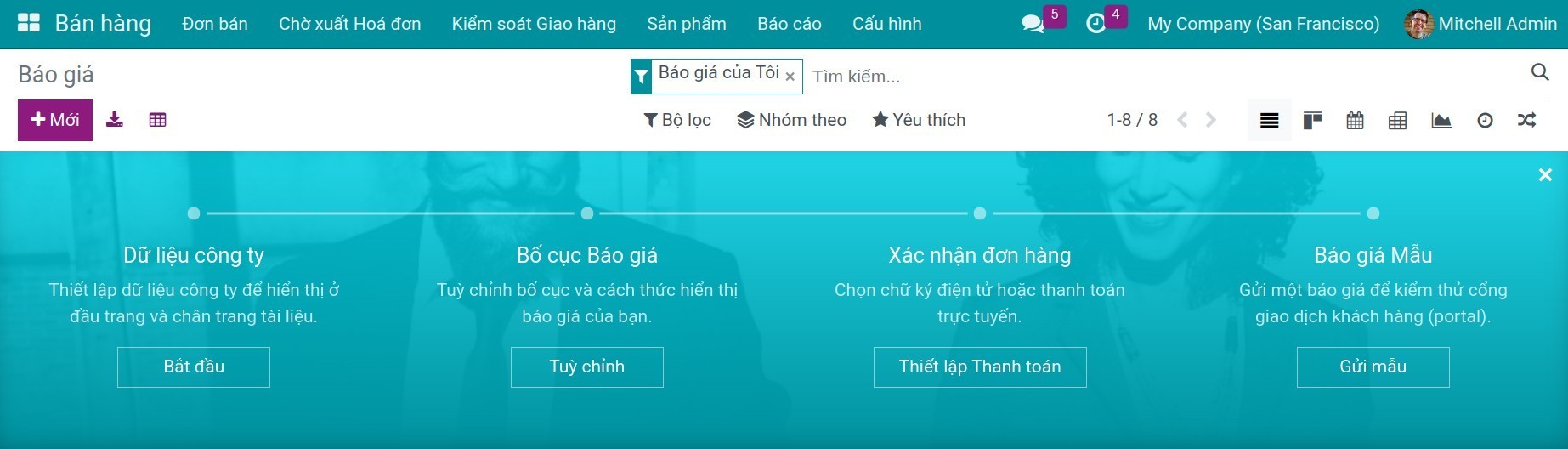 Giao diện Tổng quan ứng dụng Quản lý Bán hàng