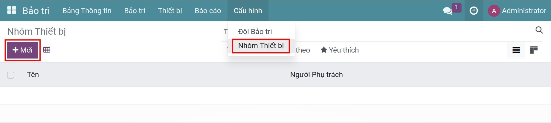 Tạo nhóm thiết bị