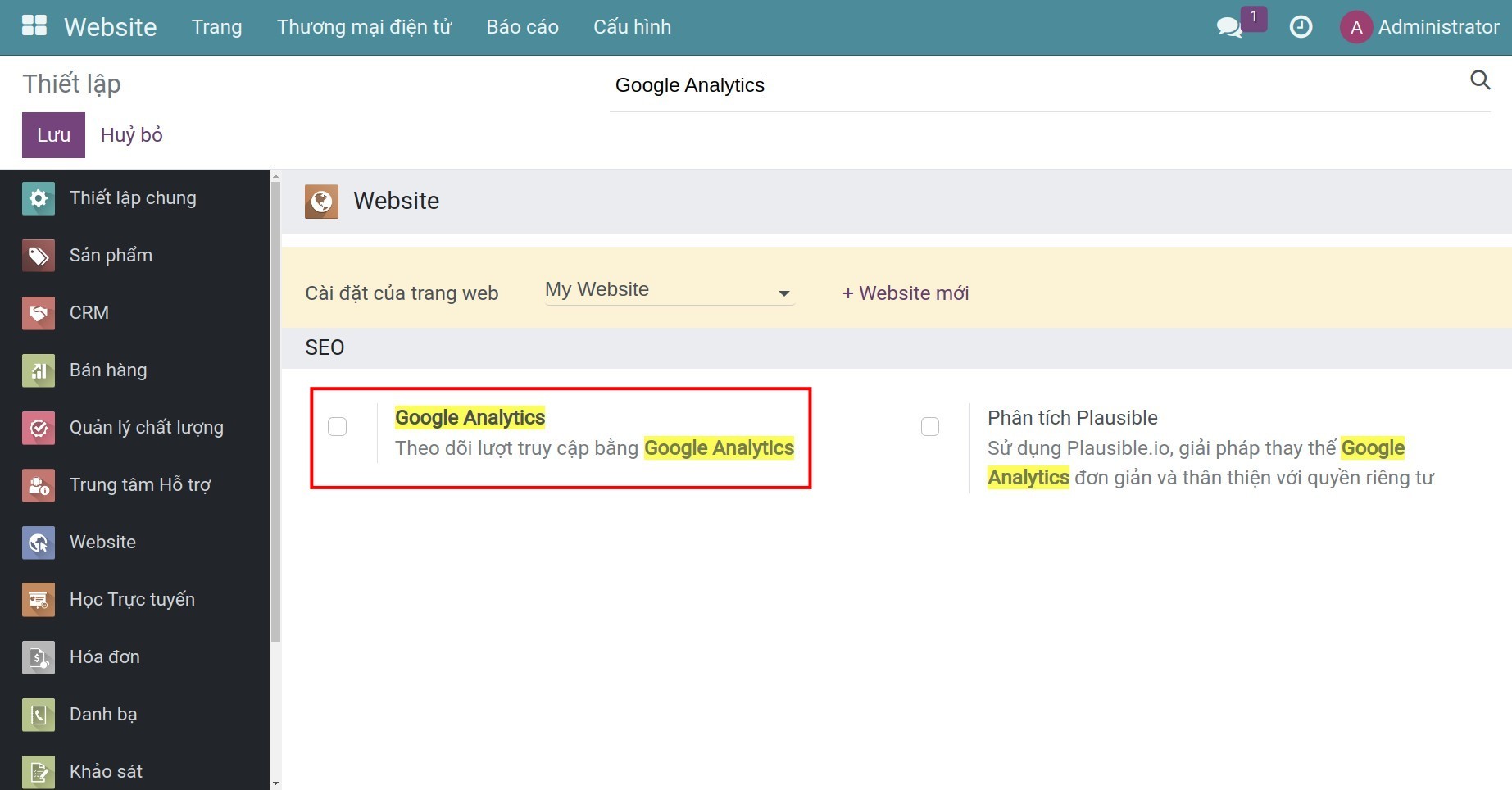 Theo vết truy cập trong Google Analytics