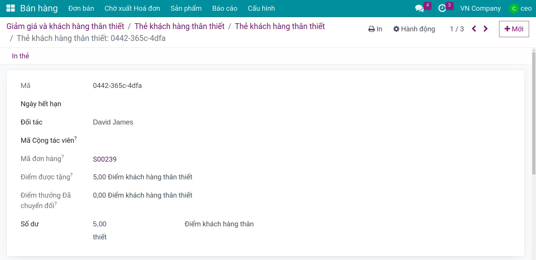 view list of point detail