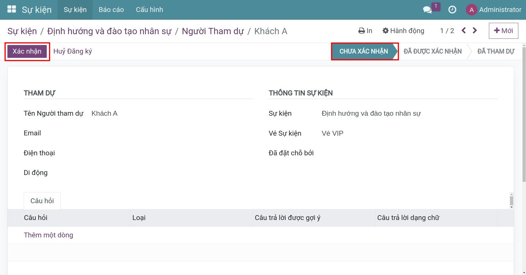 Xác nhận đăng ký