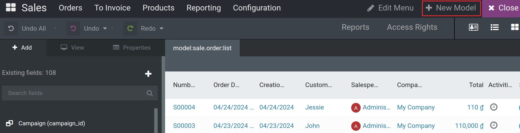 Tạo ứng dụng mới bằng Viindoo Customizer