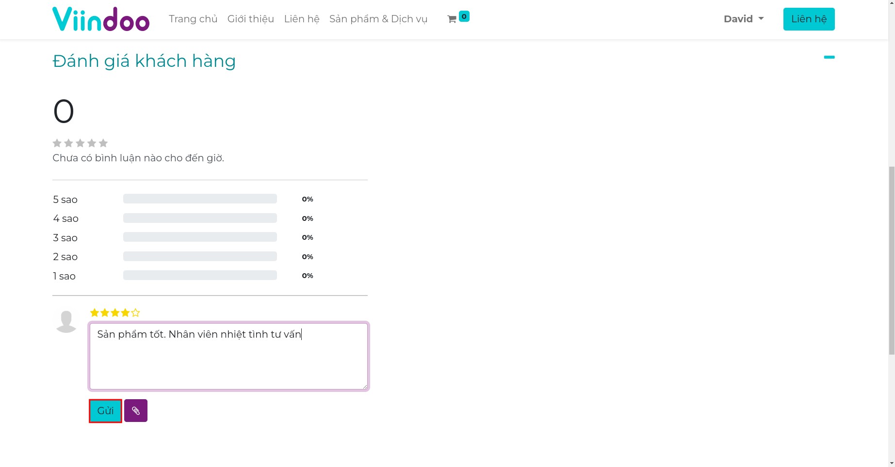 Nhập thông tin đánh giá sản phẩm