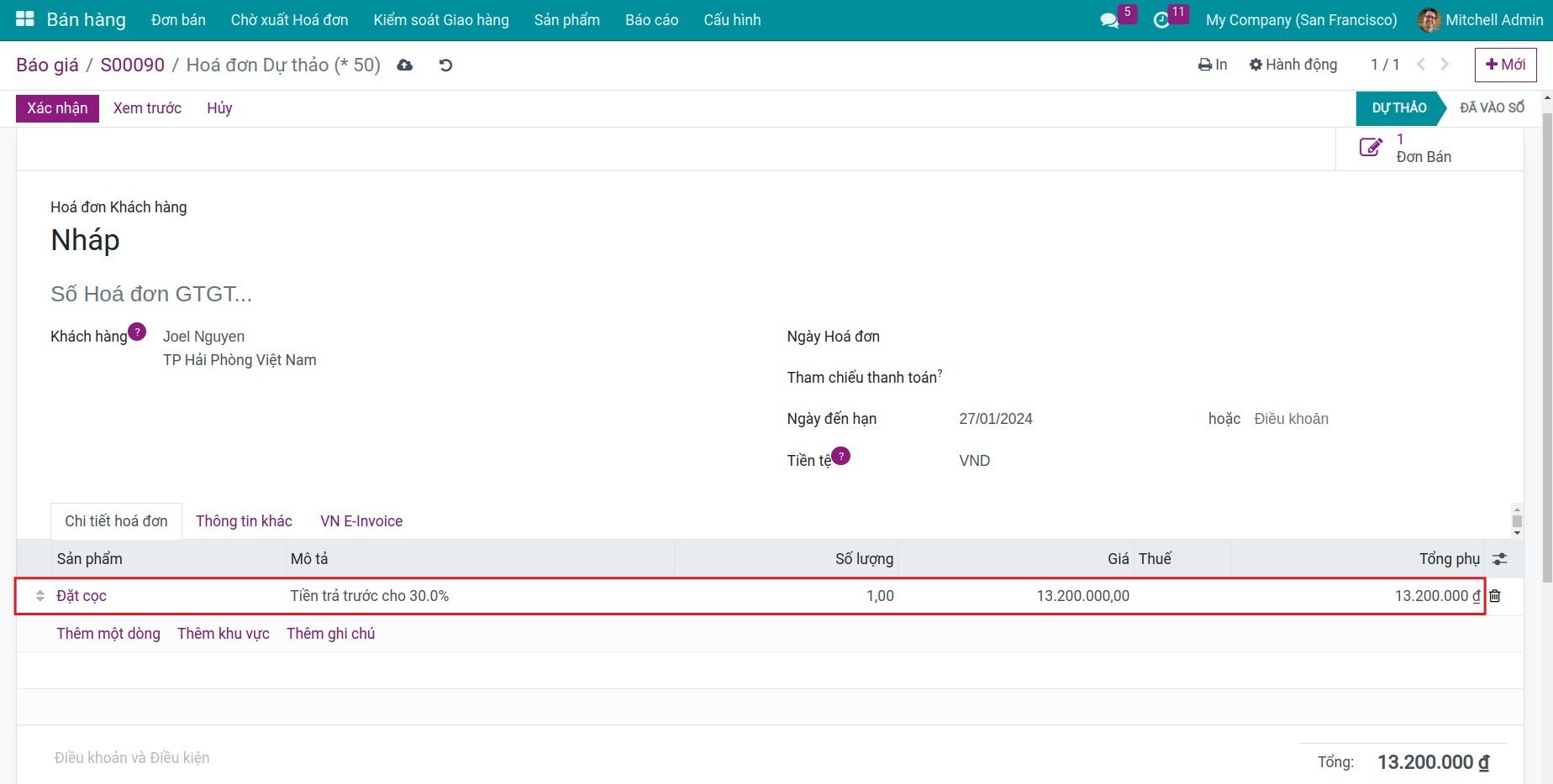 Sản phẩm tiền đặt cọc - Viindoo
