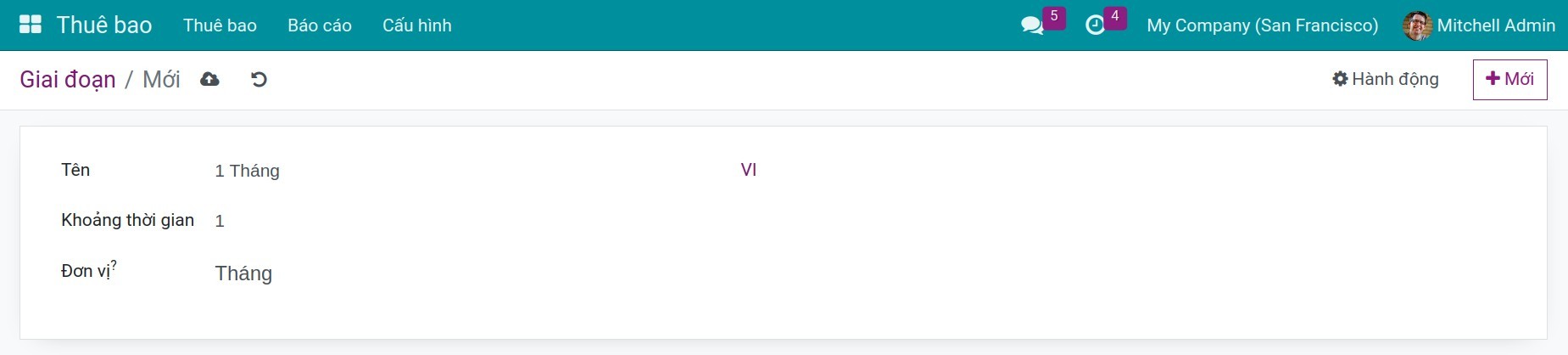 Tạo chu kỳ bán thuê bao