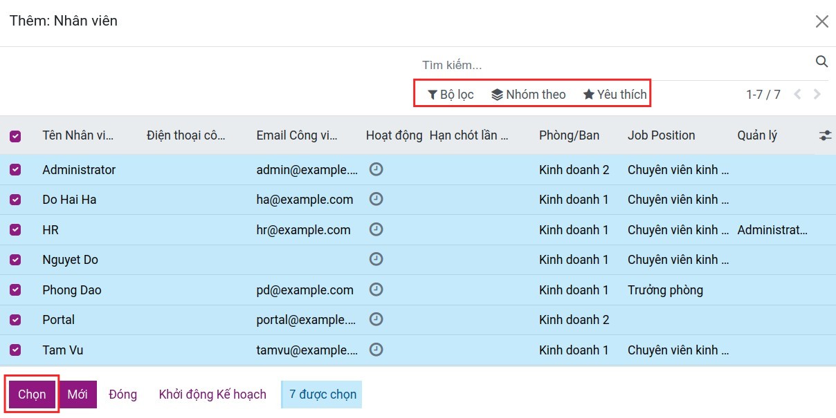 Lọc nhân viên tạo phiếu lương - Phần mềm quản lý tính lương Viindoo