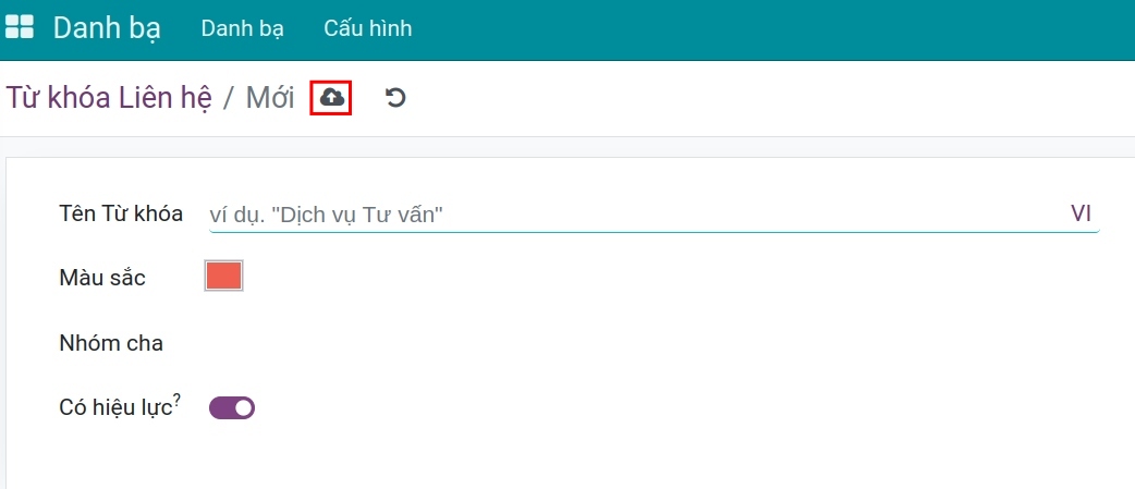 Tạo nhóm đối tác Danh bạ Viindoo