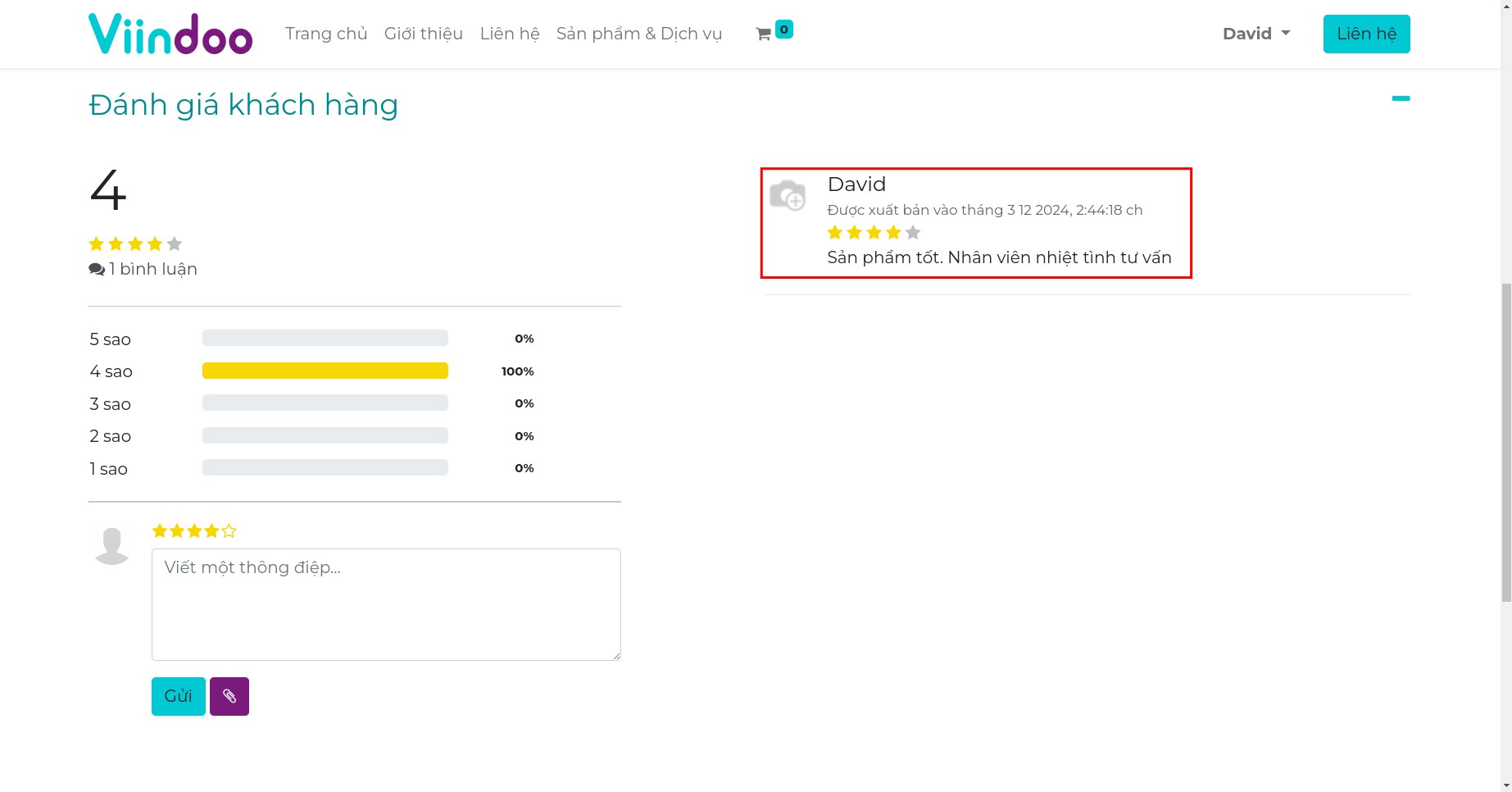Xem thông tin đánh giá sản phẩm