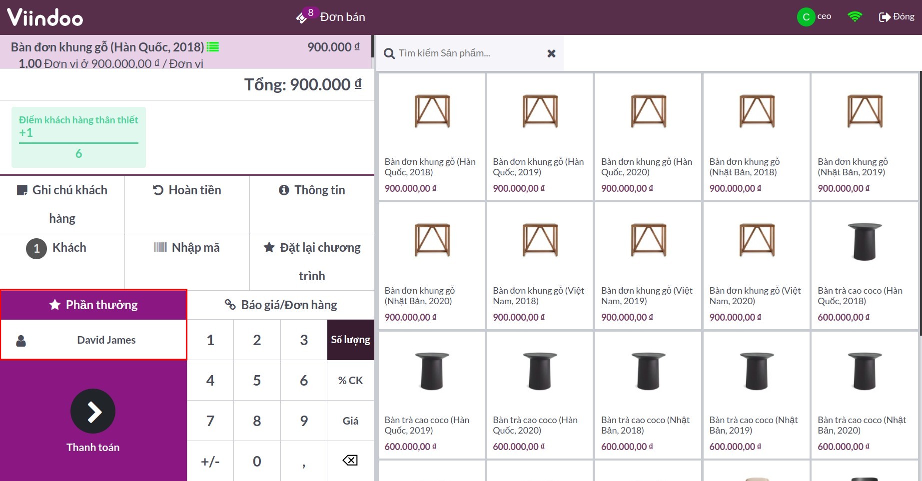 Tạo đơn bán trong POS áp dụng thẻ khách hàng thân thiết