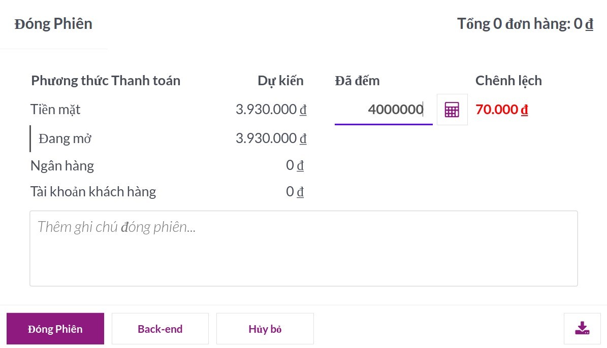 Số dư chênh lệch lớn hơn cho phép