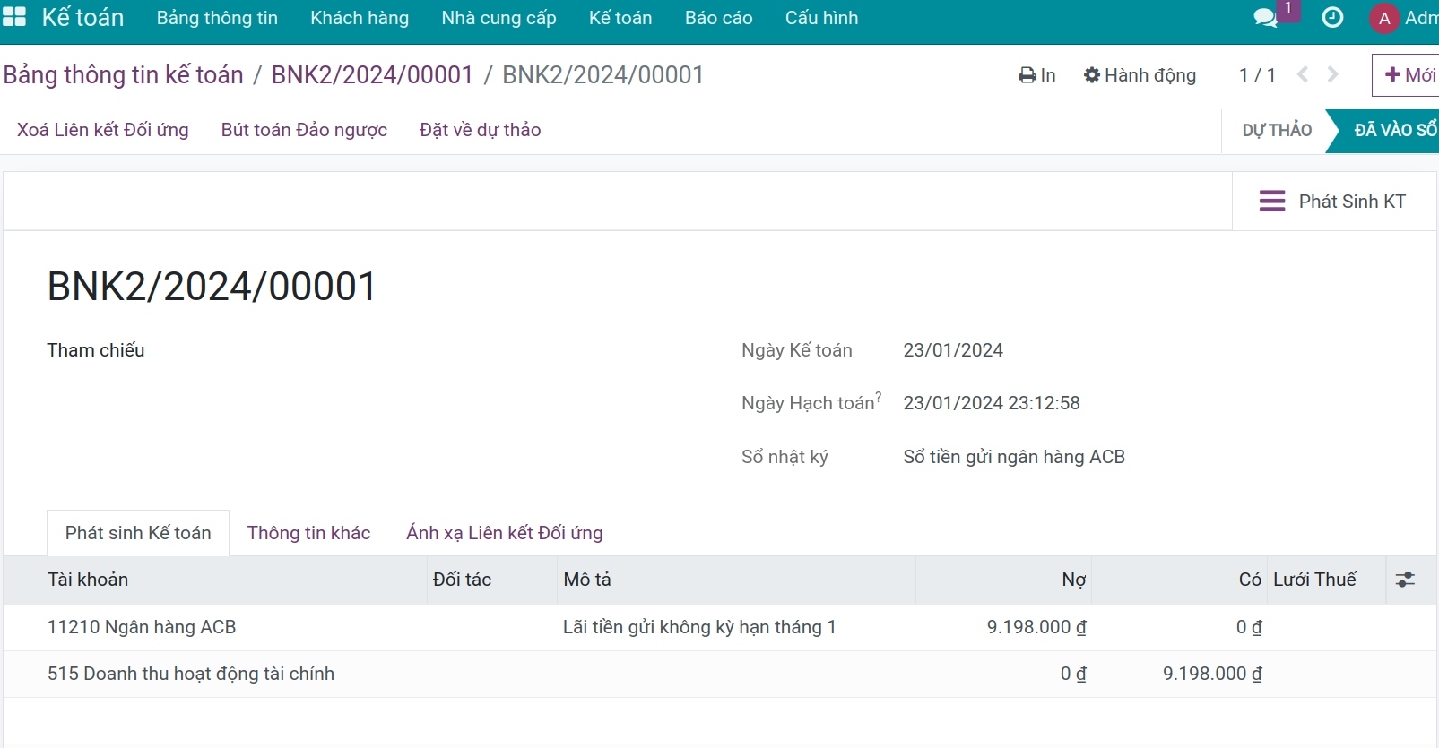 Kiểm tra bút toán