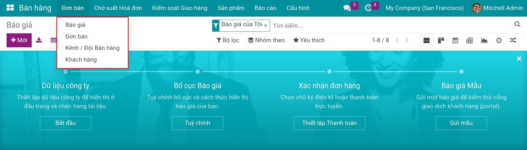 Đơn bán trong ứng dụng bán hàng - Viindoo