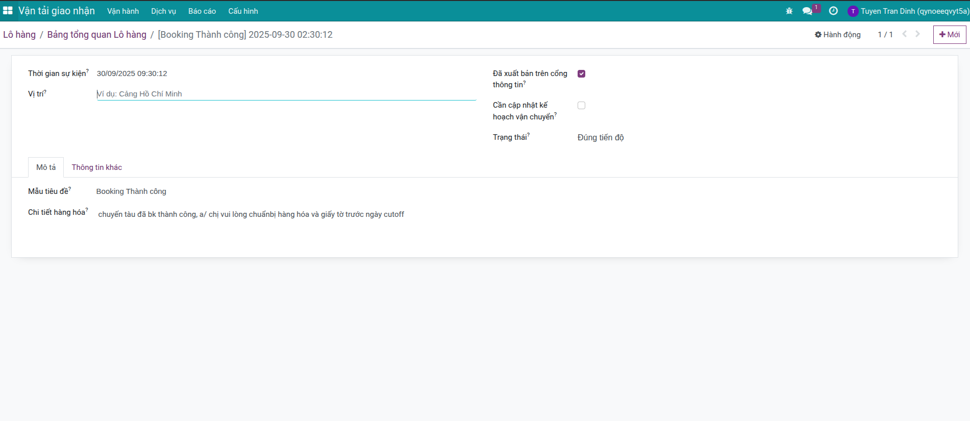 Tạo sự kiện tracking