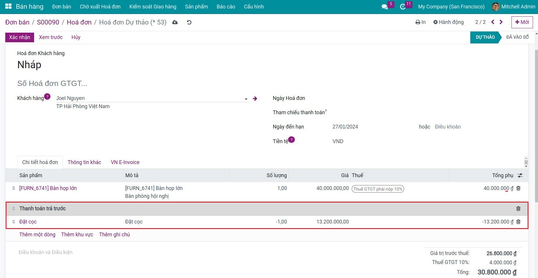 Giảm trừ các khoản ứng trước - Viindoo