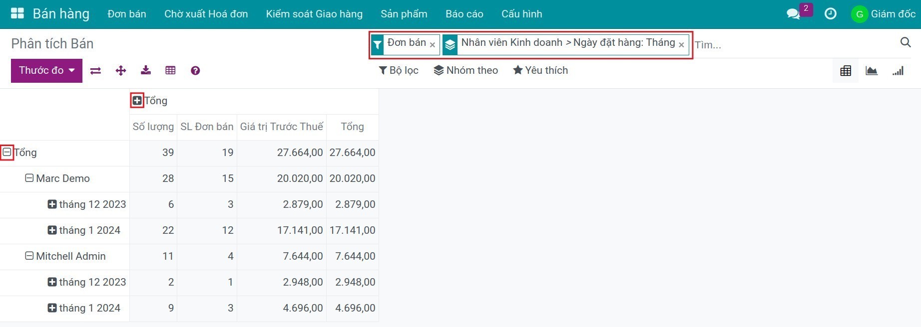 Báo cáo Bảng phân tích - Viindoo