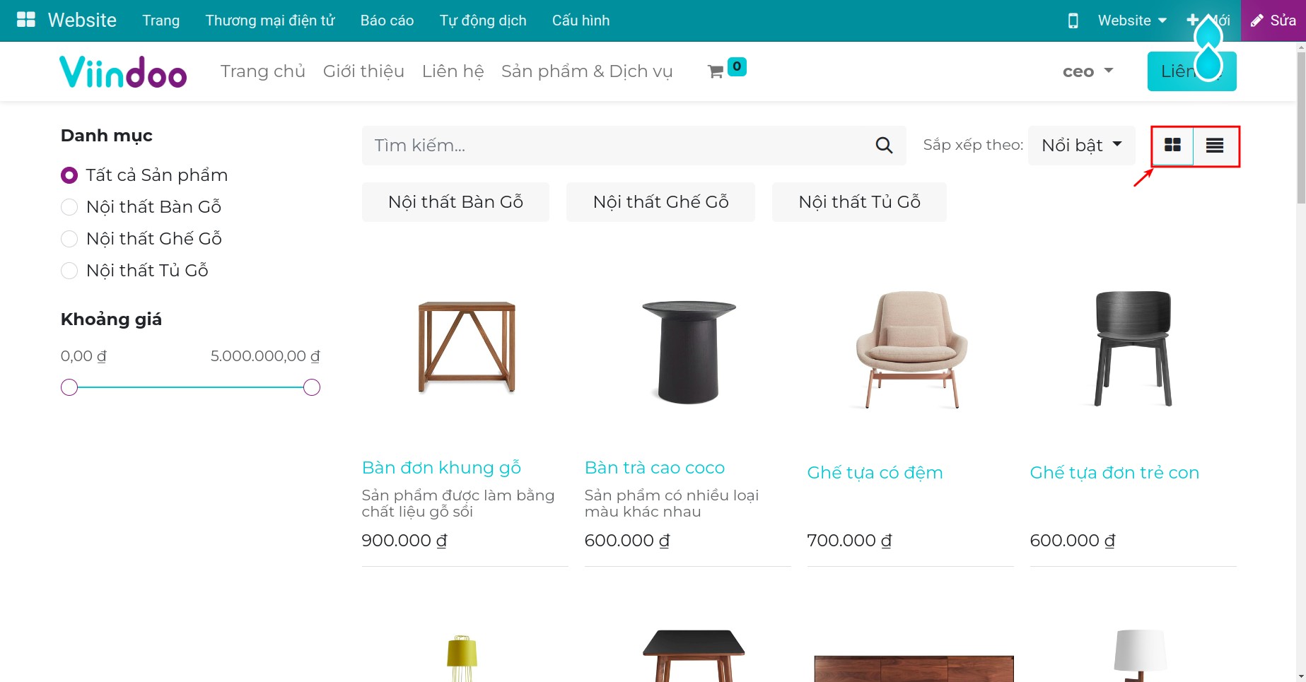 Nút lưới, danh sách