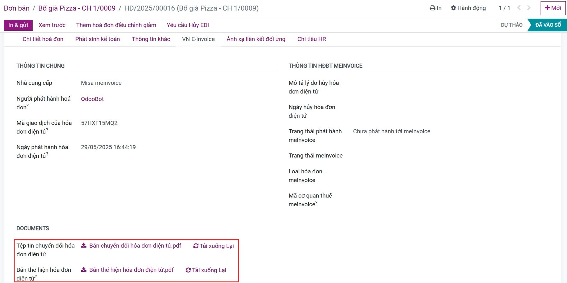 Re-download E Invoice