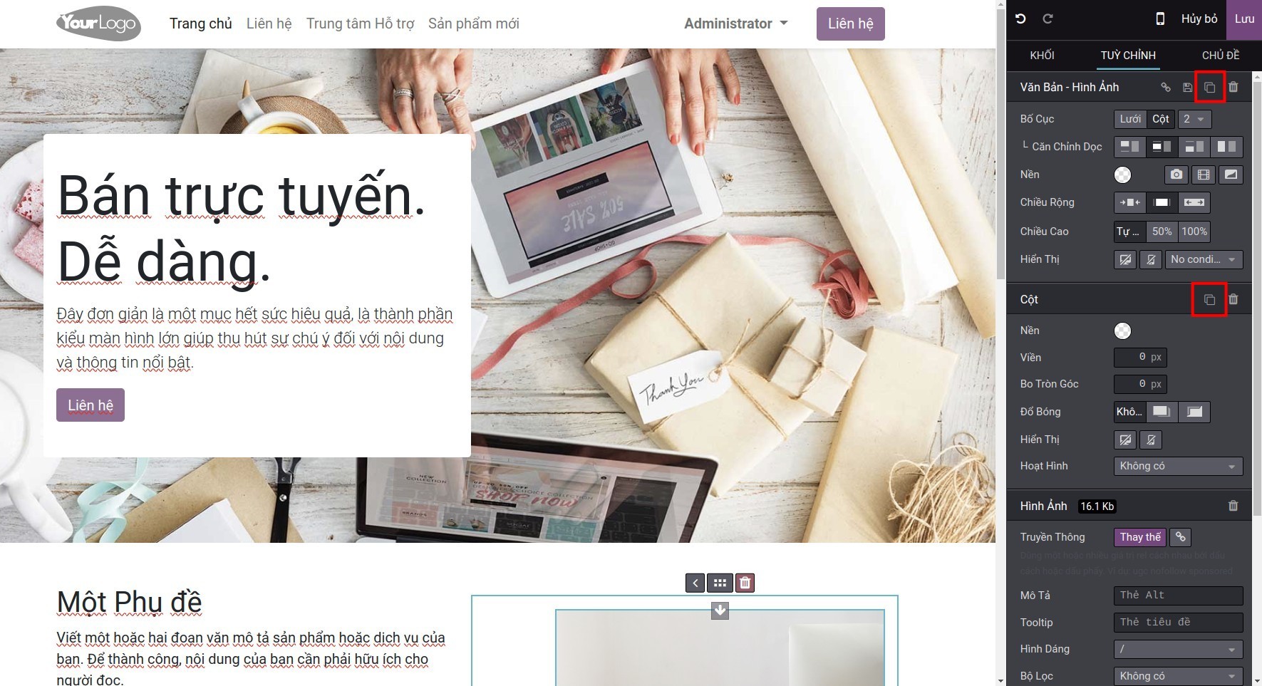 Nhân bản khối nội dung