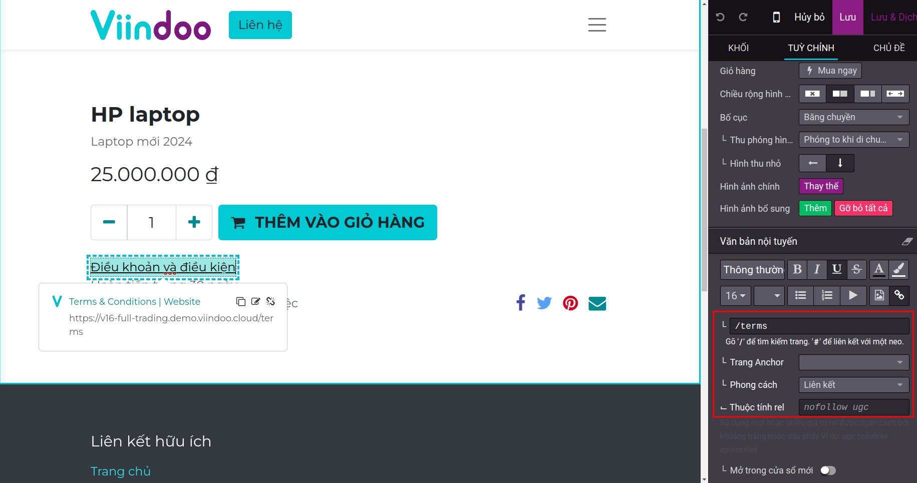 Điều kiện và điều khoản