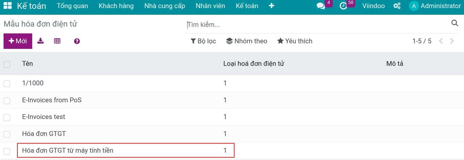 Mẫu hóa đơn cho điểm bán lẻ